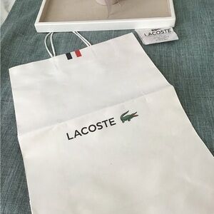 Lacoste White shopping Tote with Logo.